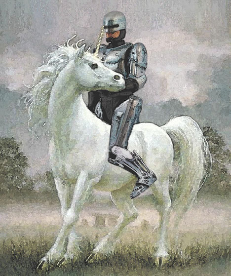 Robocop on A Unicorn by Olav Rokne